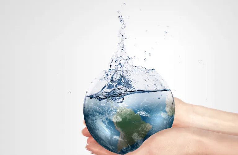 manos sujetando un bol de agua